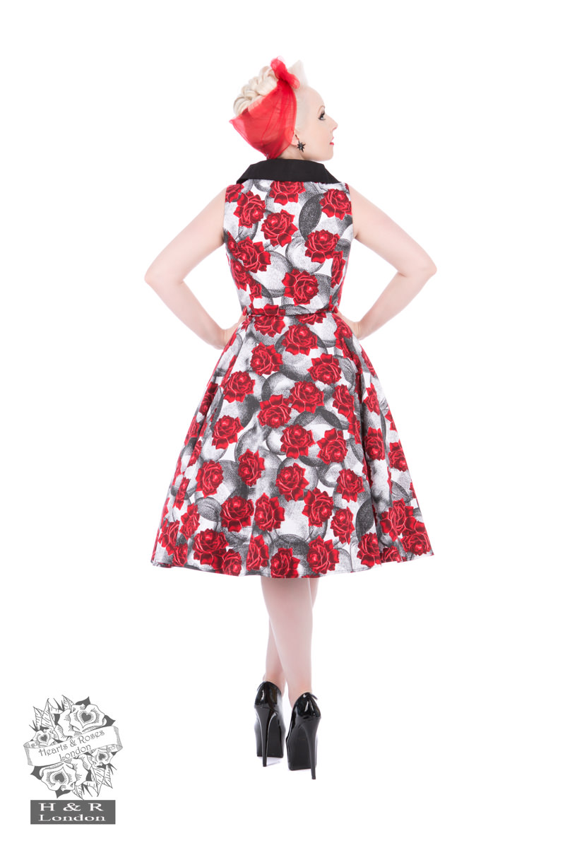 Red Rose Swing Dress